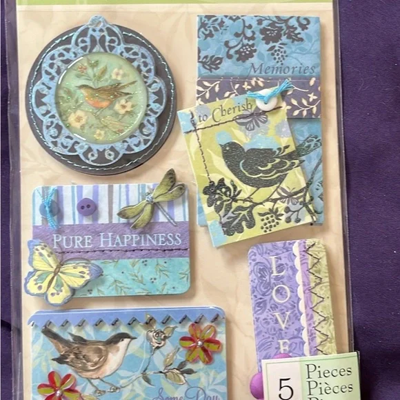 K&Company Floral Scrap Booking Bundle- Botanical/Green and Purple - Picture 4 of 6
